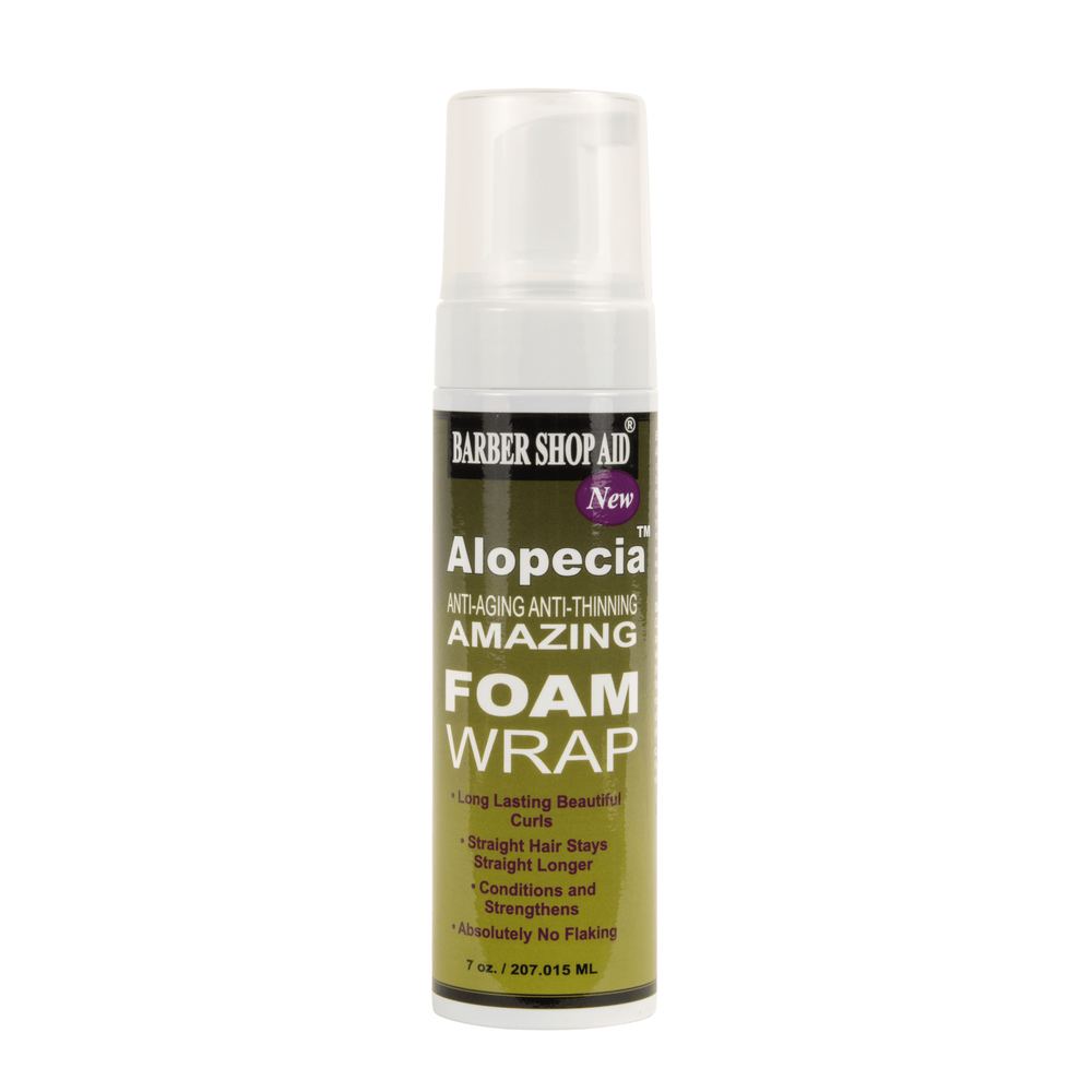 Barber Shop Aid Alopecia Amazing Foam Wrap – Botanical Conditioner & Styling Foam (7oz) - Beauty Exchange Beauty Supply