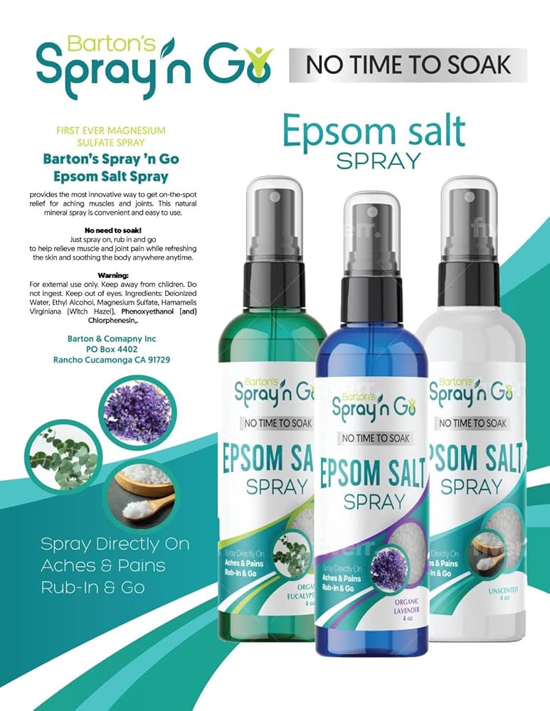 Barton’s Spray n Go Epsom Salt Spray - 4oz - Beauty Exchange Beauty Supply