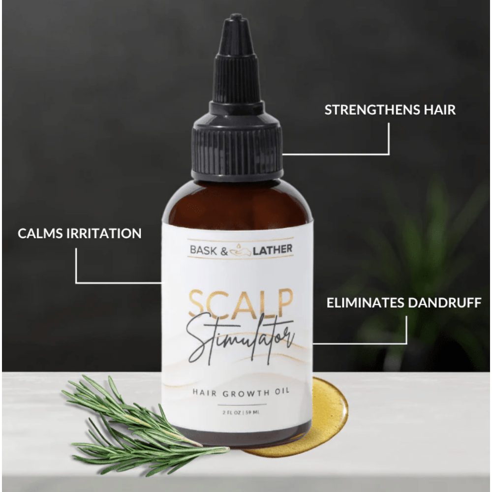 Bask & Lather Scalp Stimulator Hair Oil - 2oz - Beauty Exchange Beauty Supply