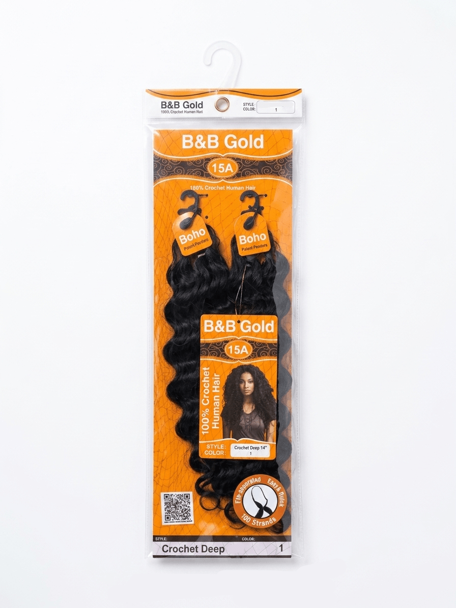 B&B Gold 15A Human Hair Crochet – Deep Wave 18" - Beauty Exchange Beauty Supply