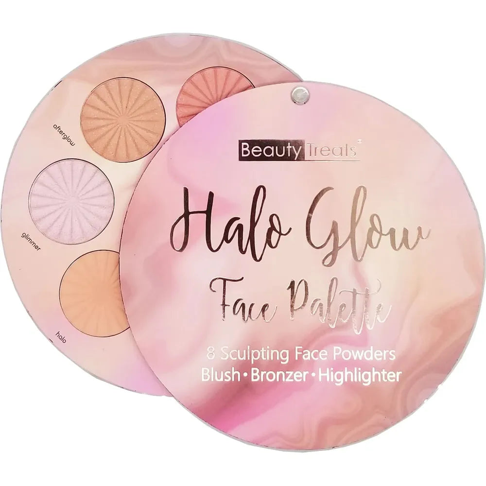 Beauty Treats Halo Glow Face Palette – Highlight, Blush & Bronze in One | 36g - Beauty Exchange Beauty Supply