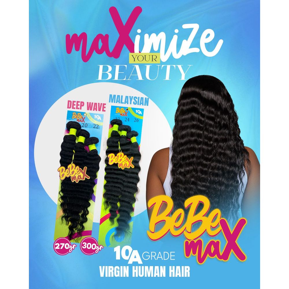 BeBe MAX 100% Virgin Human Hair Multipack 10A - Malaysian Wave - Beauty Exchange Beauty Supply