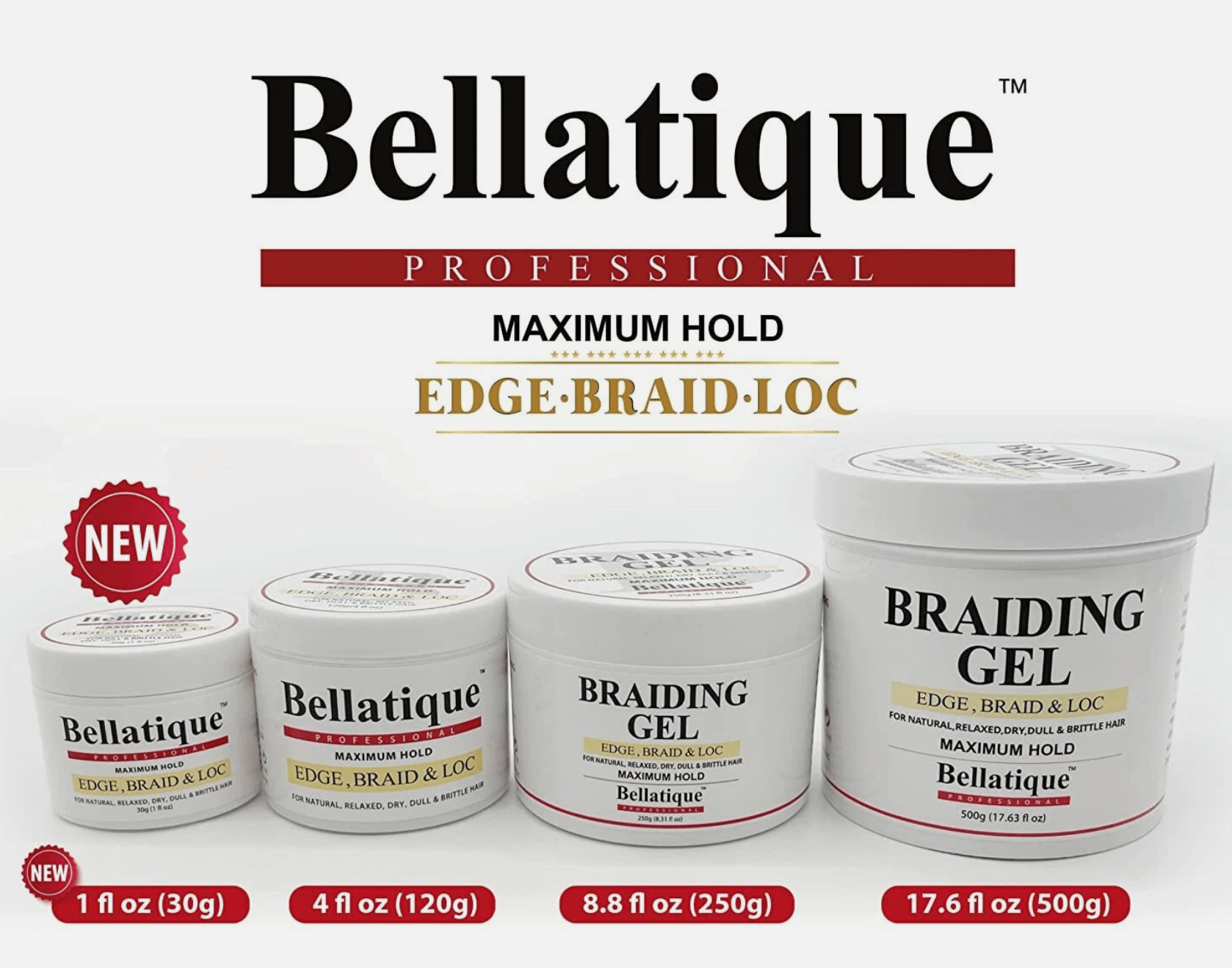 Professional Braiding Gel Maximum Hold -No Flake, High Shine
