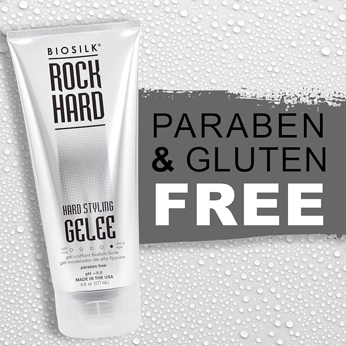 BioSilk Rock Hard Gel | Firm Hold • Long - Lasting Styles • Sulfate, Paraben & Cruelty - Free – 6 oz - Beauty Exchange Beauty Supply
