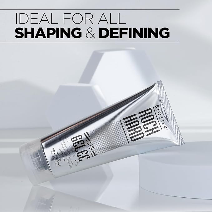 BioSilk Rock Hard Gel | Firm Hold • Long - Lasting Styles • Sulfate, Paraben & Cruelty - Free – 6 oz - Beauty Exchange Beauty Supply