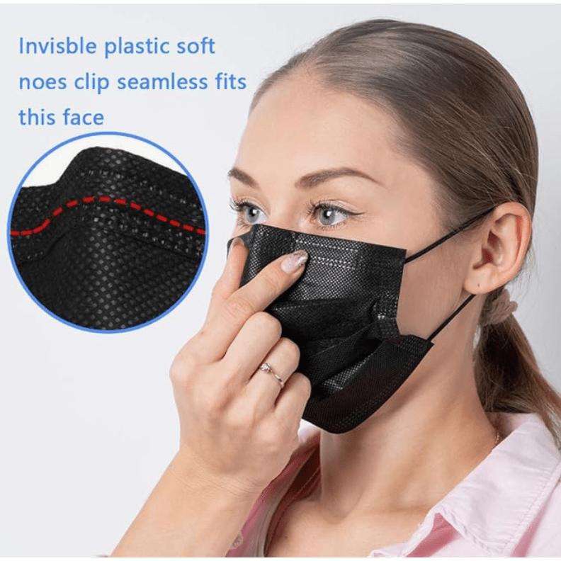 Black Face Mask 3 Layer Disposable - 50 Pcs - Beauty Exchange Beauty Supply