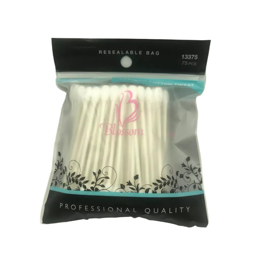 Blossom Cosmetic Cotton Swabs – Precision Makeup Tool for Eyeliner & Lipstick | 75 Count - Beauty Exchange Beauty Supply