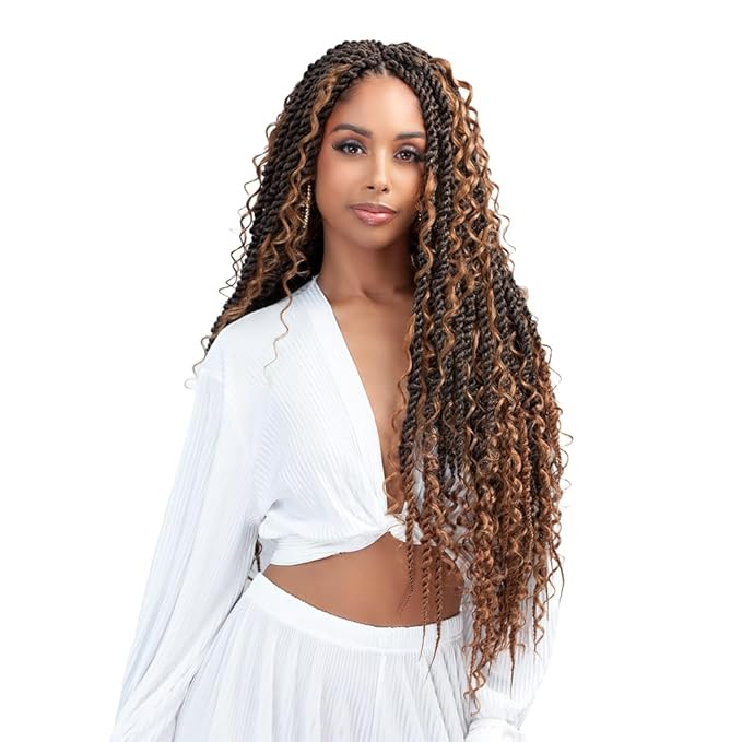 Bobbi Boss Infusion Human Hair Deep Curl Boho Twist 24" โ Crochet Braid | 100% Human Hair Blend | Lightweight, Natural Texture - Beauty Exchange Beauty Supply