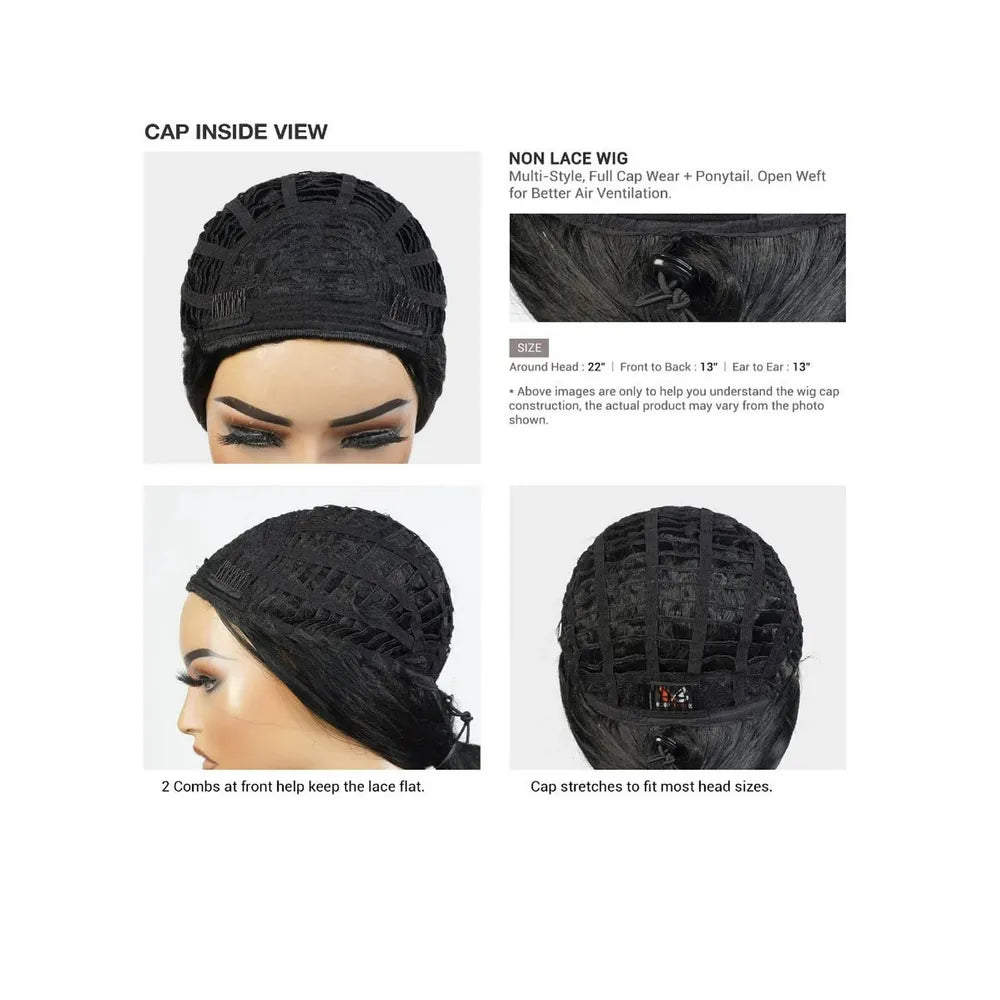 Bobbi Boss Miss Origin “Natural Straight” Full Cap Wig – Human Hair Blend, Sleek Everyday Look, Heat Safe | One Size - Beauty Exchange Beauty Supply