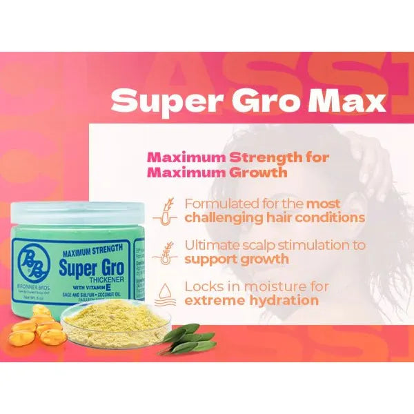 Bronner Bros Super Gro Hair & Scalp Conditioner – 6 Variants | Vitamin E & Herbal Oil Infused | Paraben & Gluten - Free - Beauty Exchange Beauty Supply