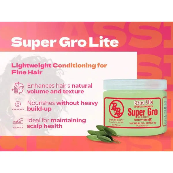 Bronner Bros Super Gro Hair & Scalp Conditioner – 6 Variants | Vitamin E & Herbal Oil Infused | Paraben & Gluten - Free - Beauty Exchange Beauty Supply
