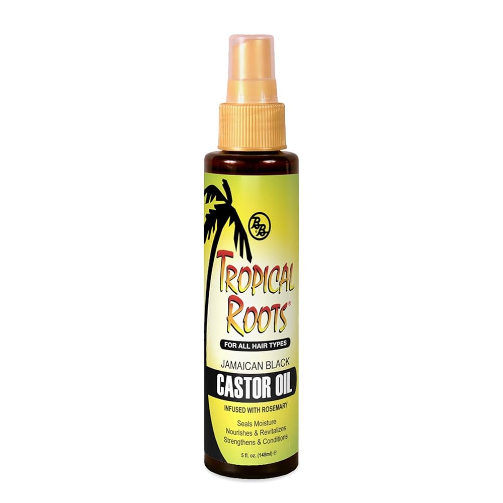Bronner Bros. Tropical Roots Black Castor Oil with Rosemary – 5 fl oz - Beauty Exchange Beauty Supply