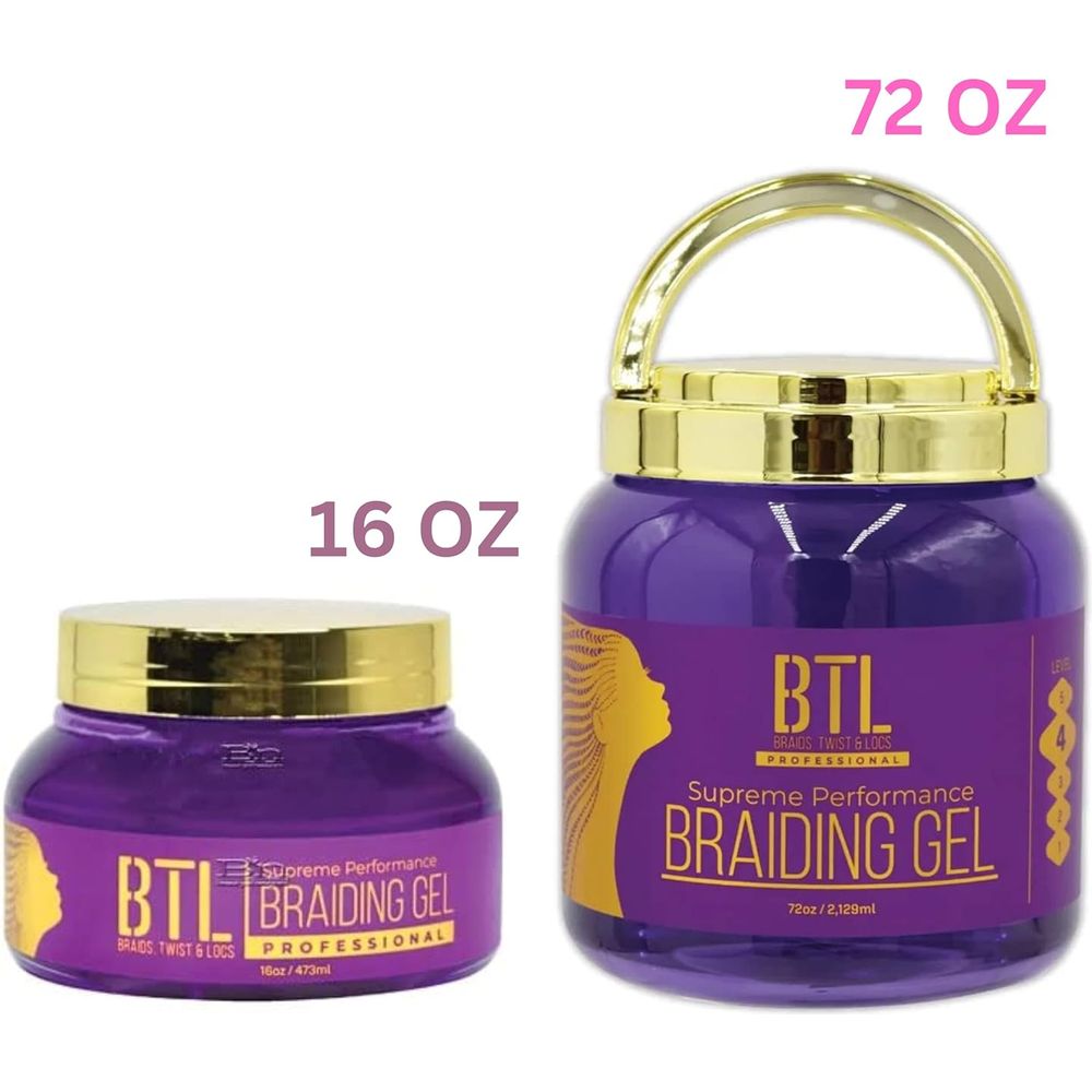 BTL Braiding Gel Supreme - Ultimate Hair Styling Solution for Braids, Locs & Twists | Long - Lasting Strong Hold | Non - Greasy & Lightweight Formula | Natural Ingredients for Healthy Hair Growth - Beauty Exchange Beauty Supply