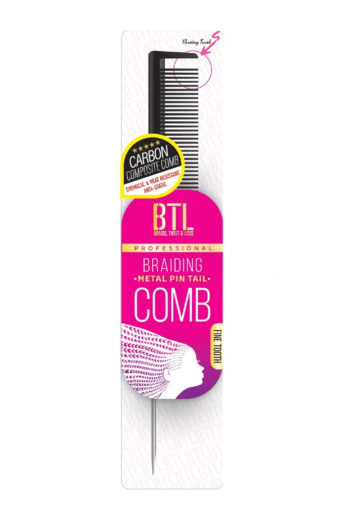 BTL Braiding Metal Pin Tail Comb Fine Tooth - Beauty Exchange Beauty Supply