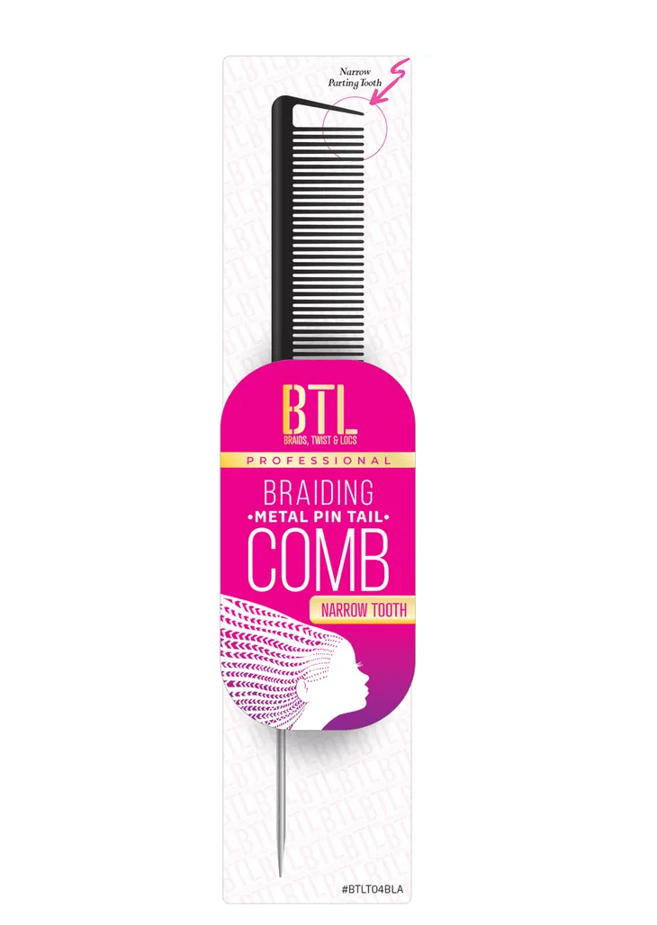 BTL Braiding Metal Pin Tail Comb Narrow Tooth - Beauty Exchange Beauty Supply