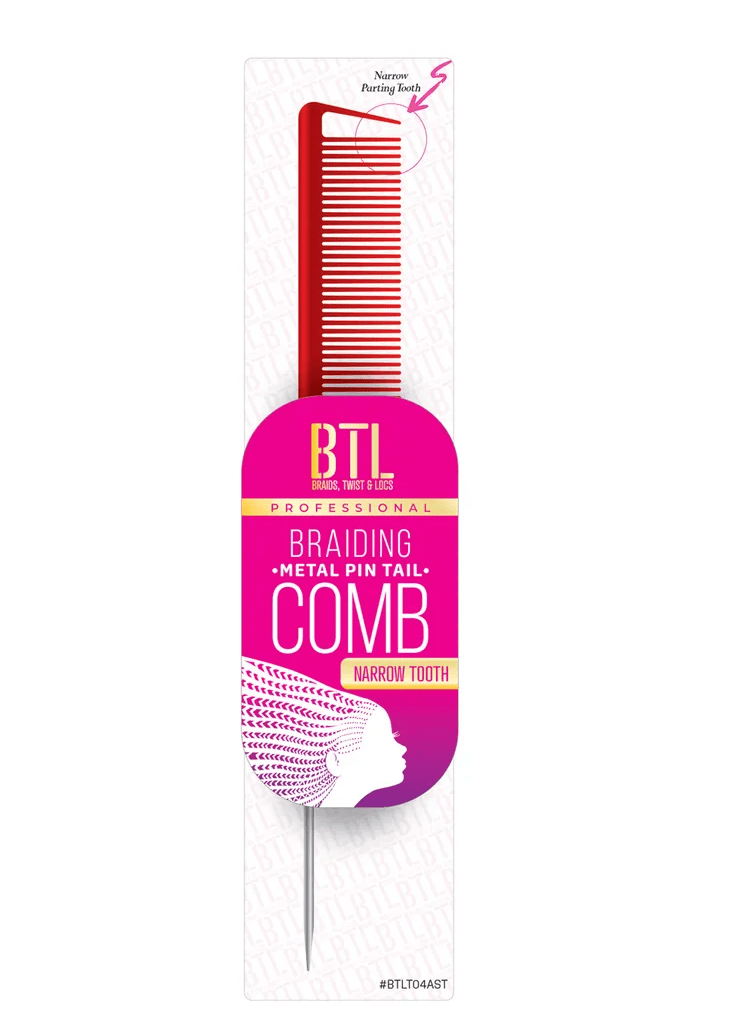 BTL Braiding Metal Pin Tail Comb Narrow Tooth - Beauty Exchange Beauty Supply