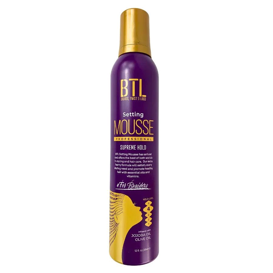 BTL Extreme Hold Enhanced Moisture Setting Mousse Hair Styling | 12oz | - Beauty Exchange Beauty Supply