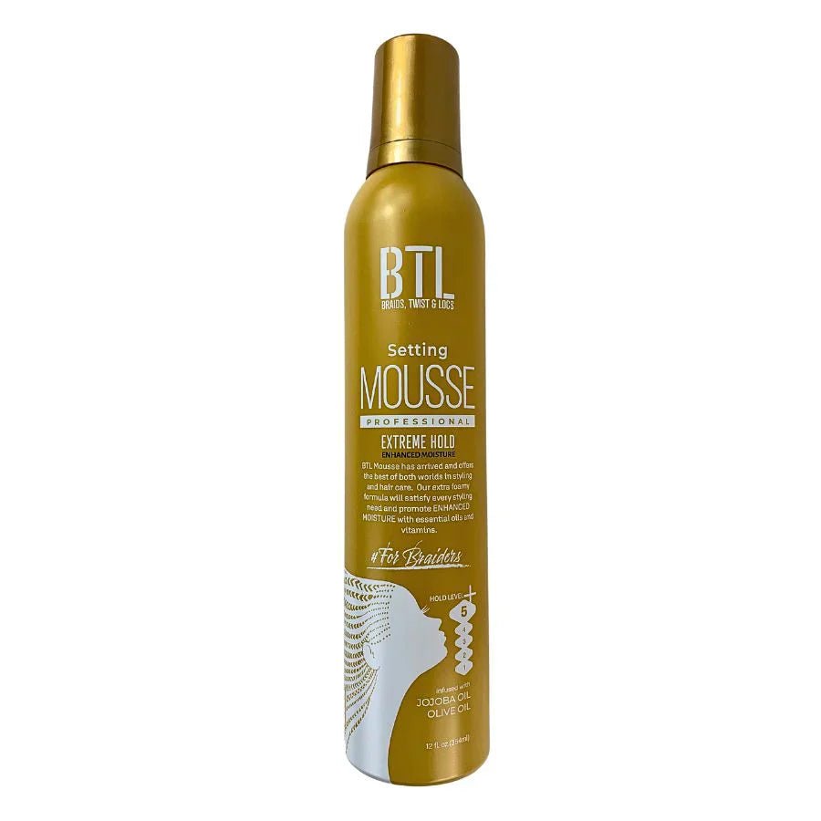 BTL Extreme Hold Enhanced Moisture Setting Mousse Hair Styling | 12oz | - Beauty Exchange Beauty Supply