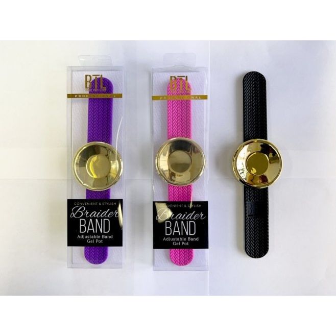 BTL Professional Braider Bands – Strong Hold, No Breakage, Single Color Packs (Black / Pink / Violet) - Beauty Exchange Beauty Supply