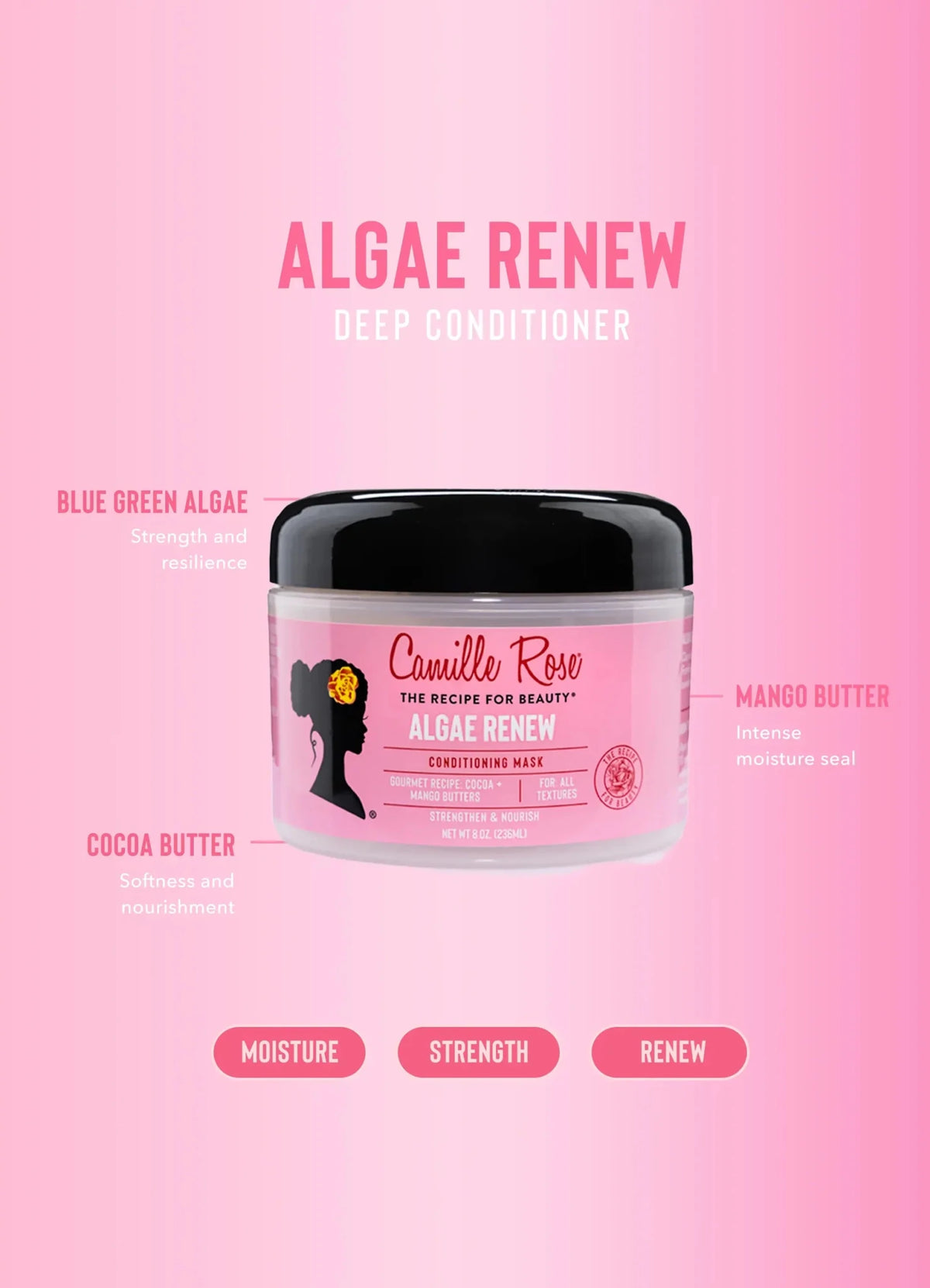 Camille Rose Algae Renew Deep Conditioning Hair Mask – 8 oz - Beauty Exchange Beauty Supply