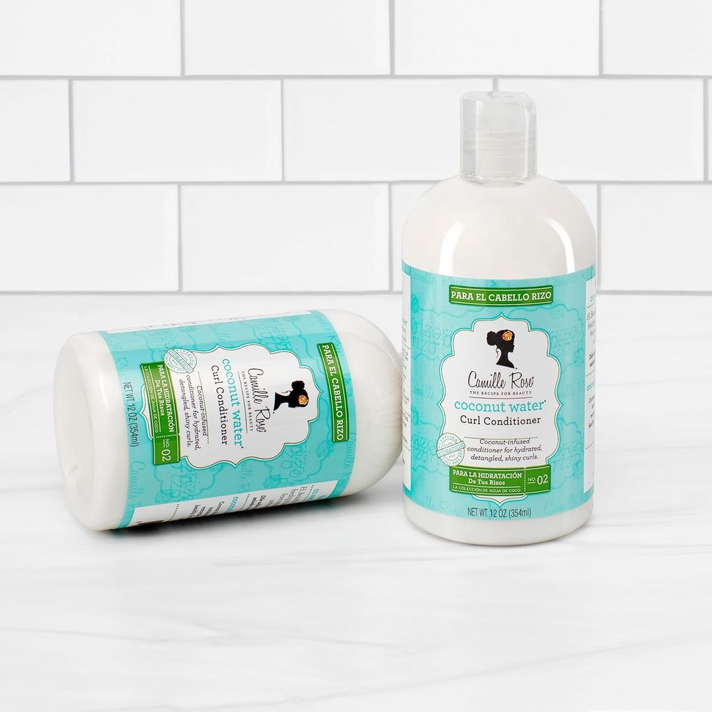 Camille Rose Coconut Water Curl Conditioner with Natural Coconut, Rosemary, & Castor Oils to Hydrate and Detangle, for Curly & Coily Hair Types, 12 oz - Beauty Exchange Beauty Supply