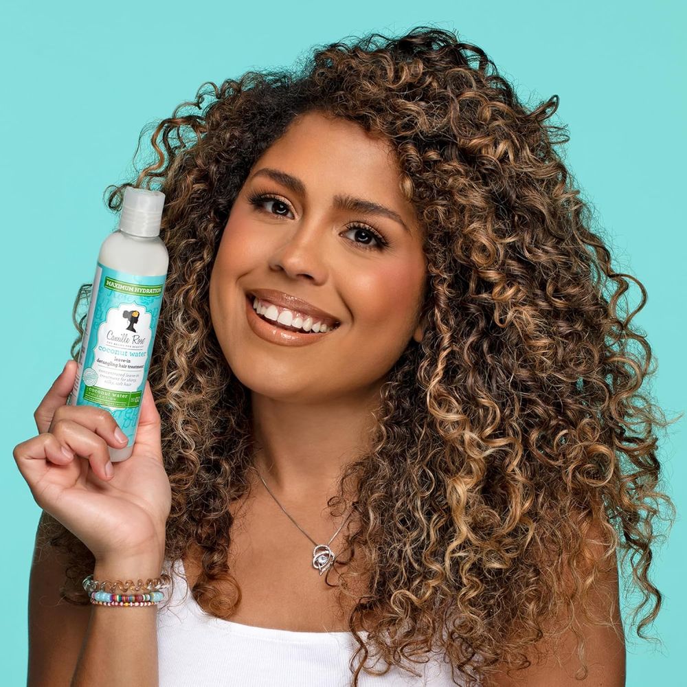 Camille Rose Coconut Water Leave in Conditioner, Concentrated Hair Detangling Treatment for Maximum Hydration and Shiny, Silky, Soft Strands, 8 oz - Beauty Exchange Beauty Supply