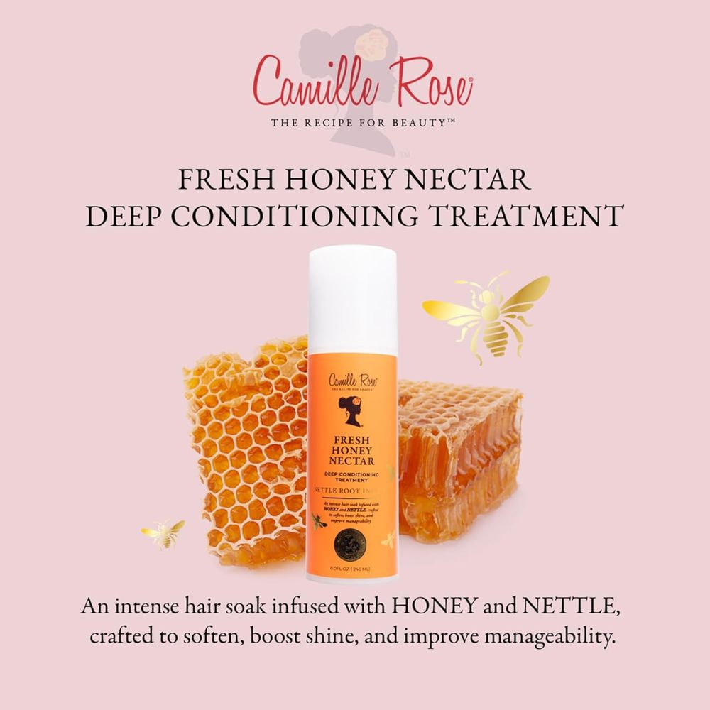 Camille Rose Fresh Honey Nectar Deep Conditioning Treatment to Hydrate, Stimulate Hair Growth and Add Shine 12 oz - Beauty Exchange Beauty Supply