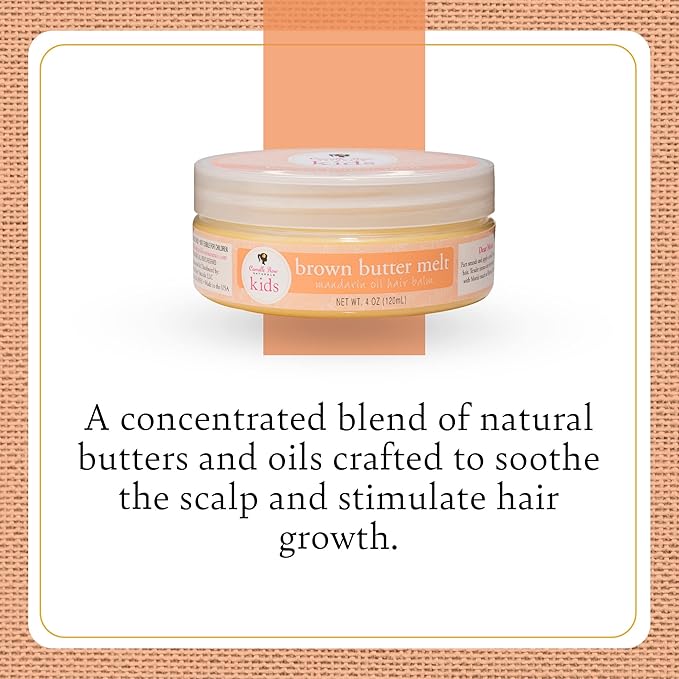 Camille Rose Kids Brown Butter Melt with Mandarin Oil – 4 oz | Nourishing Hair Balm for Scalp Care & Growth Support - Beauty Exchange Beauty Supply