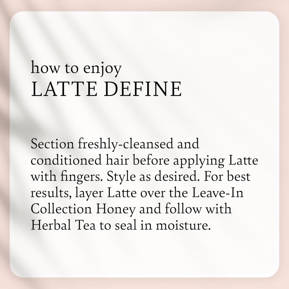 Camille Rose Latte Define Leave in Styling Cream, with Black Cumin and Sunflower Seed Oils to Hold and Define Styles and Textures, for all Hair Types, 9 fl oz - Beauty Exchange Beauty Supply