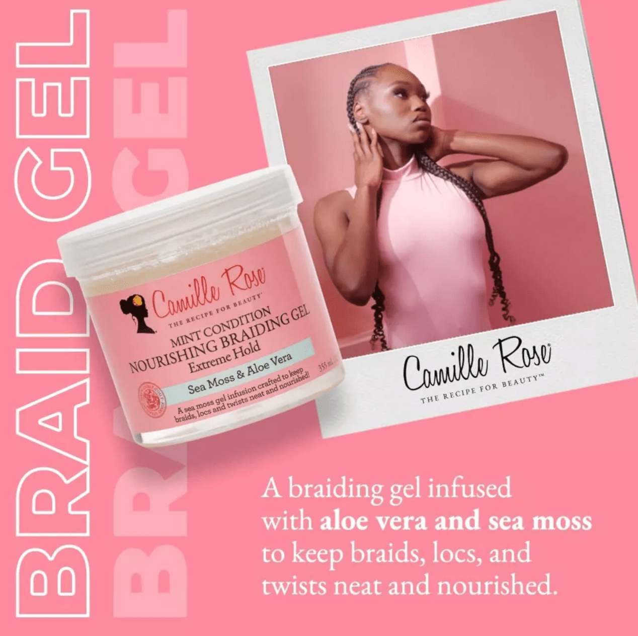 Camille Rose Mint Braiding Hair Gel – 12 oz - Beauty Exchange Beauty Supply