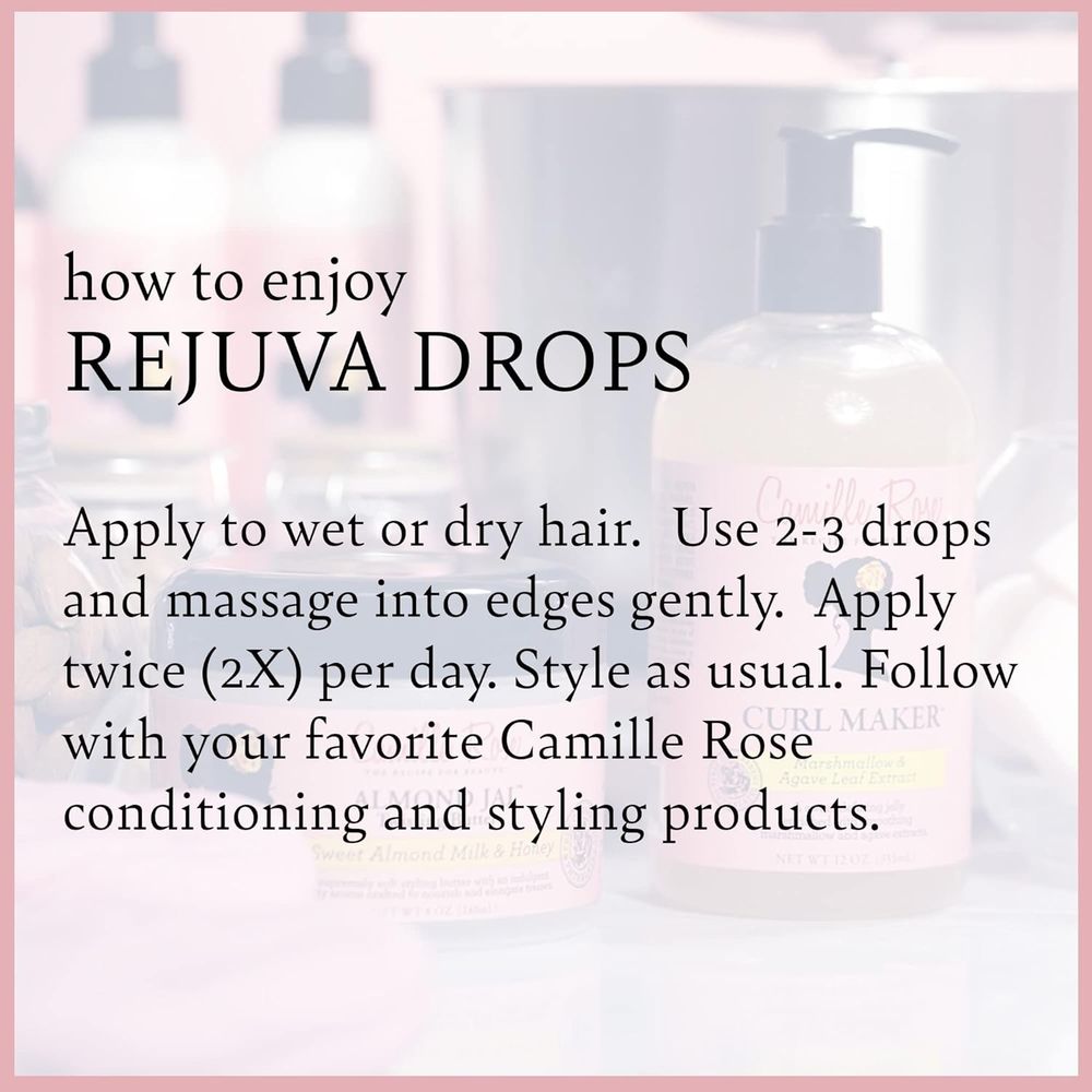 Camille Rose Rejuva Grow Back Drops, with Castor Oil, Peppermint Oil, and Saw Palmetto, for Hair Growth, 1.9 fl oz - Beauty Exchange Beauty Supply