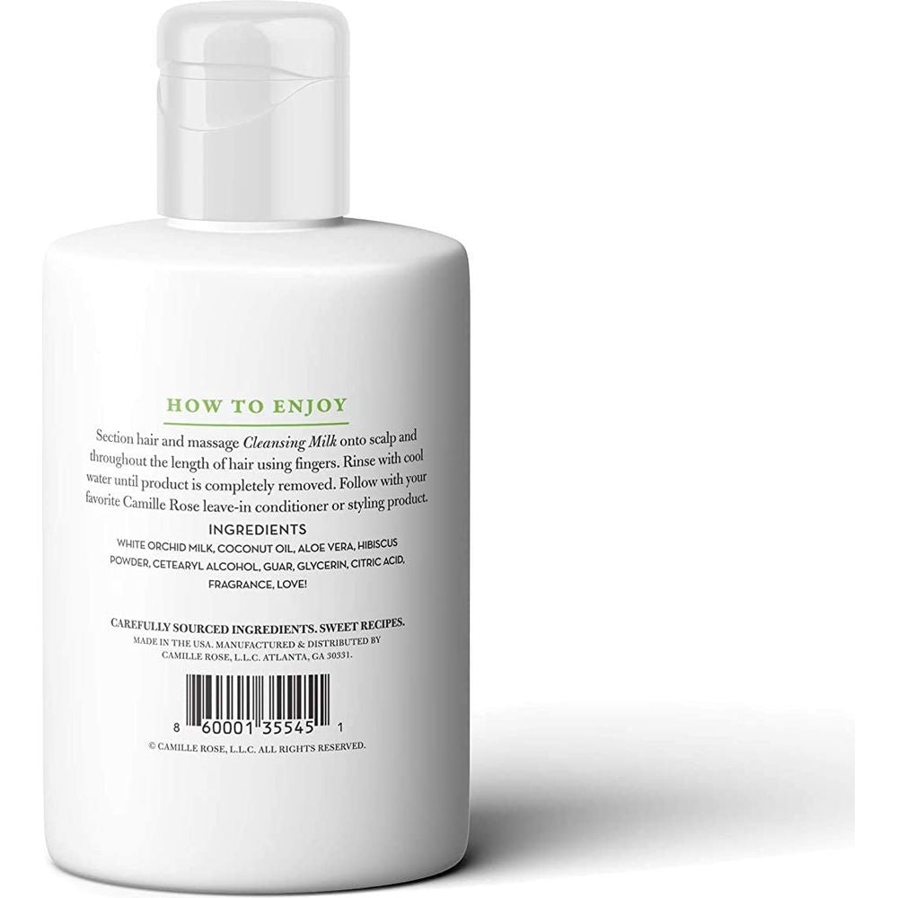 Camille Rose White Orchid Cleansing Milk – 8 fl oz Softening, Moisturizing Cleanser for Scalp & Hair - Beauty Exchange Beauty Supply