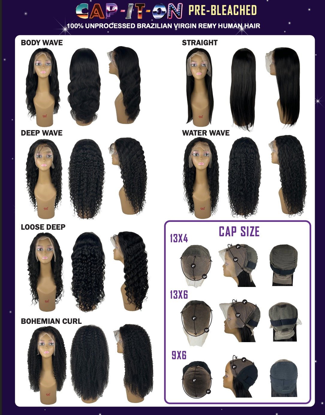 Cap-It-On Pre-Bleached 13x4 HD Melting Full Lace Wig