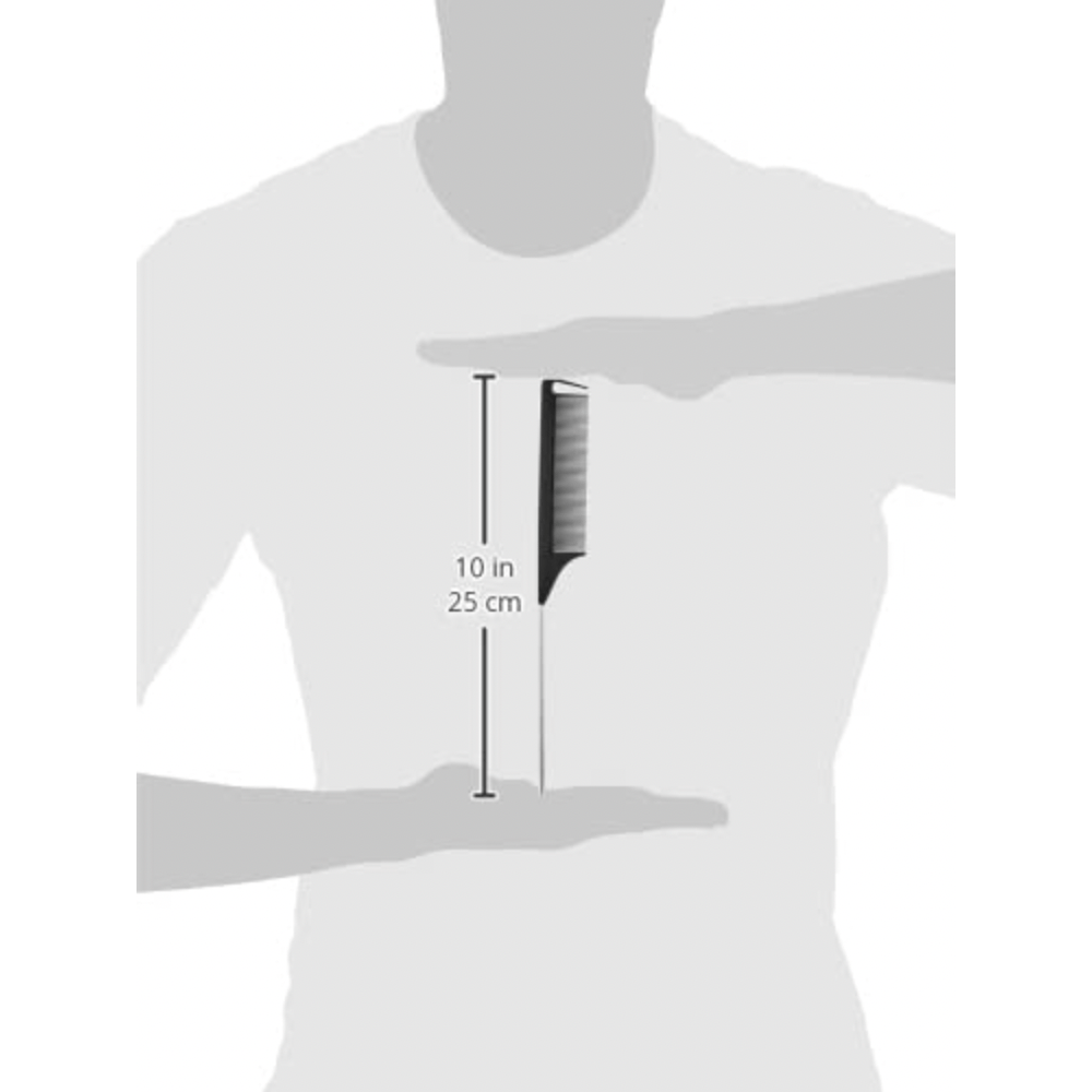 Carbon Fiber - Rat Tail Comb | Plastic | Carbon Fiber | Metal End For Styling | Accurate Parting | Heat Resistant | Comfy Grip | Durable | Sleek Look | Detangling | Portable | - Beauty Exchange Beauty Supply