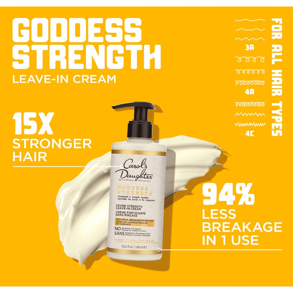 Carol’s Daughter Goddess Strength Leave - In Conditioner Cream – 10oz | Strength & Moisture for Curly & Wavy Hair - Beauty Exchange Beauty Supply