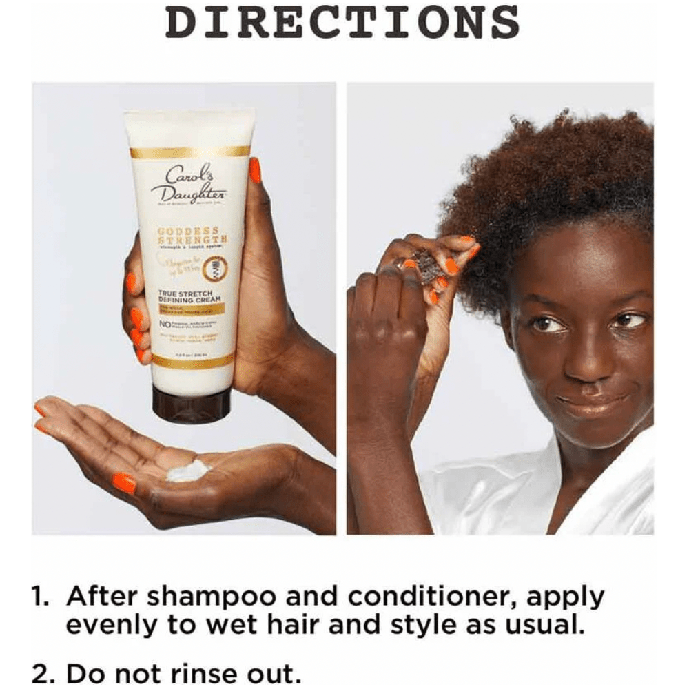 Carol’s Daughter Goddess Strength True Stretch Defining Hair Cream – 6.8oz | Curl Defining Cream for Waves, Coils & Curls - Beauty Exchange Beauty Supply