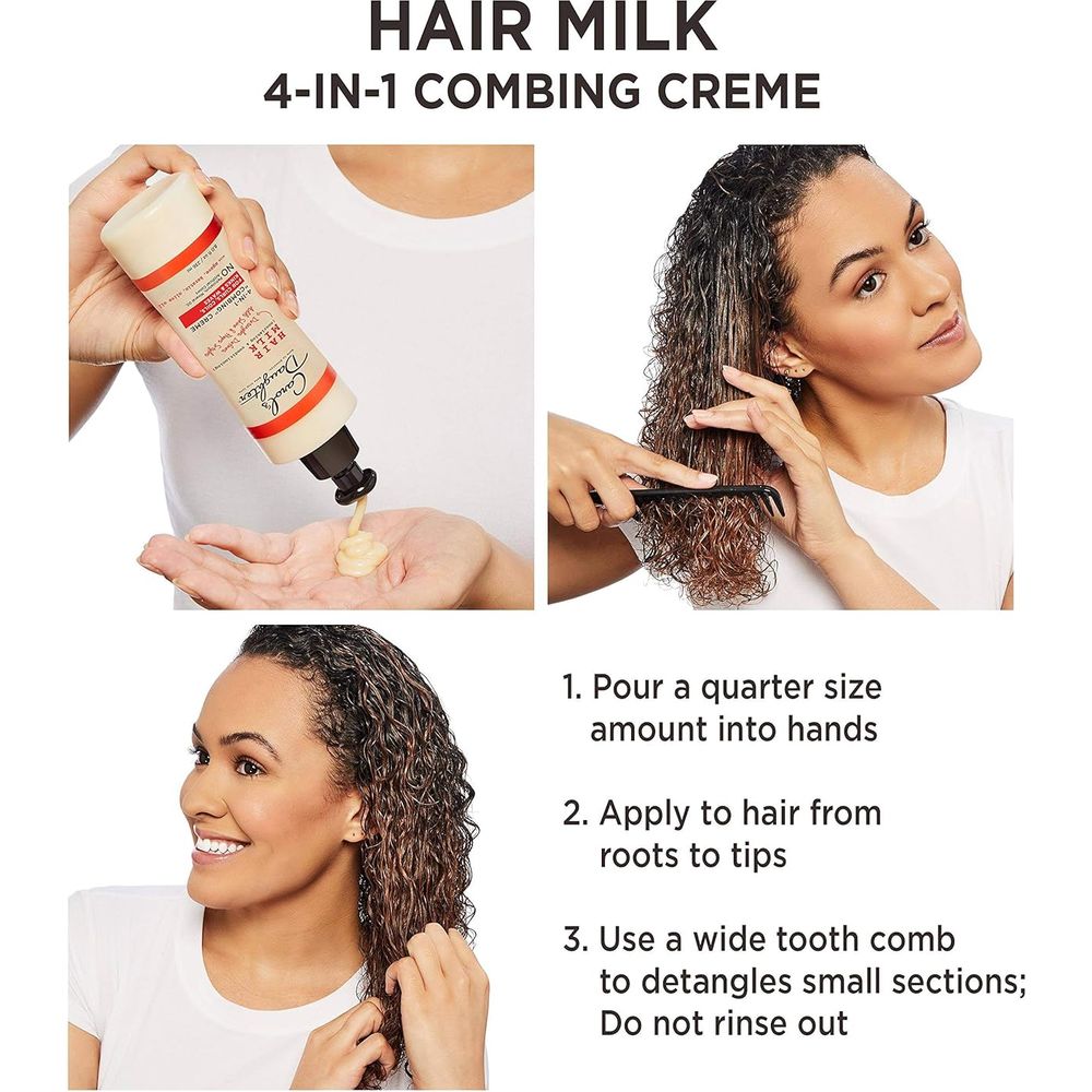 Carol’s Daughter Hair Milk 4 in 1 Combing Creme for Curls, Coils and Waves, with Agave and Olive Oil, Hair Detangler, Curl Cream, 8 fl oz - Beauty Exchange Beauty Supply
