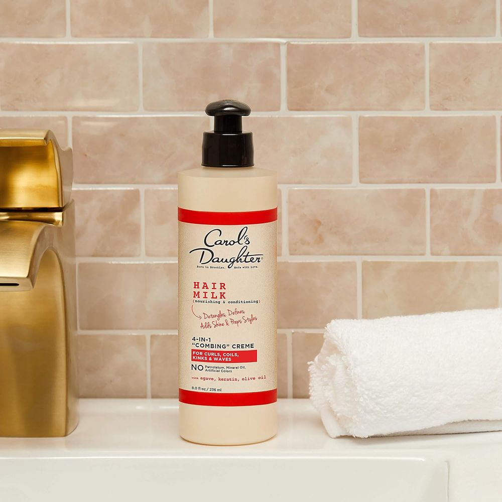 Carol’s Daughter Hair Milk 4 in 1 Combing Creme for Curls, Coils and Waves, with Agave and Olive Oil, Hair Detangler, Curl Cream, 8 fl oz - Beauty Exchange Beauty Supply