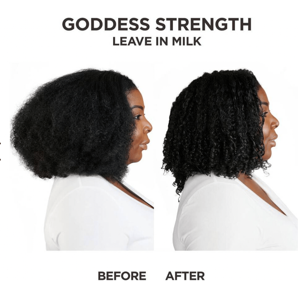 Carol's Daughter Leave In Conditioner, 8.5 Fluid Ounces, Goddess Strength Divine Strength Hair Milk with Castor Oil for Weak, Wavy, Coily and Curly Hair - Beauty Exchange Beauty Supply
