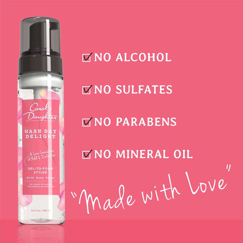 Carol’s Daughter Wash Day Delight Gel - To - Foam Styler with Rose Water | Lightweight Styling Foam for Curls, Coils & Natural Hair with Soft Hold & Moisture – 8.5 fl oz - Beauty Exchange Beauty Supply