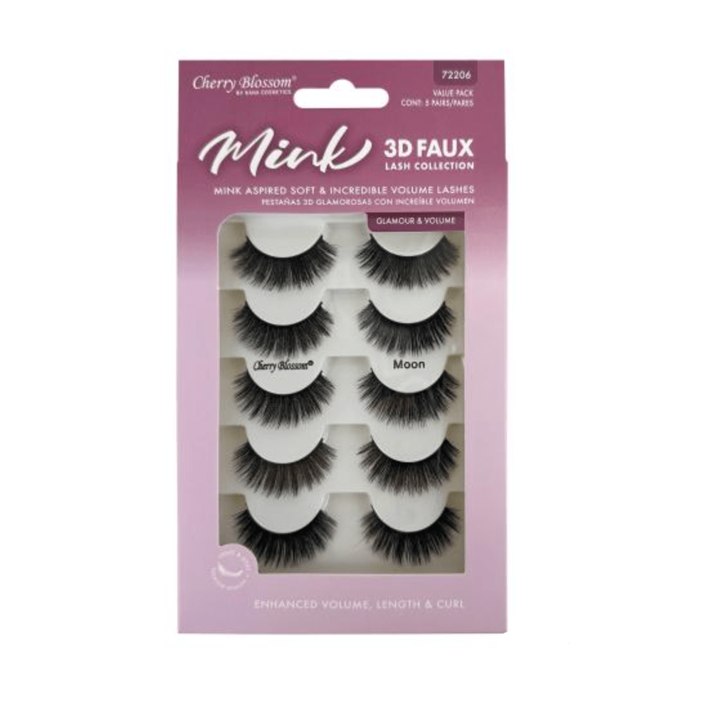 Cherry Blossom Faux Mink 3D Eyelashes – 5+1 Free Pair | Lightweight, Fluffy & Reusable | Styles 05 Jupiter & 06 Moon - Beauty Exchange Beauty Supply