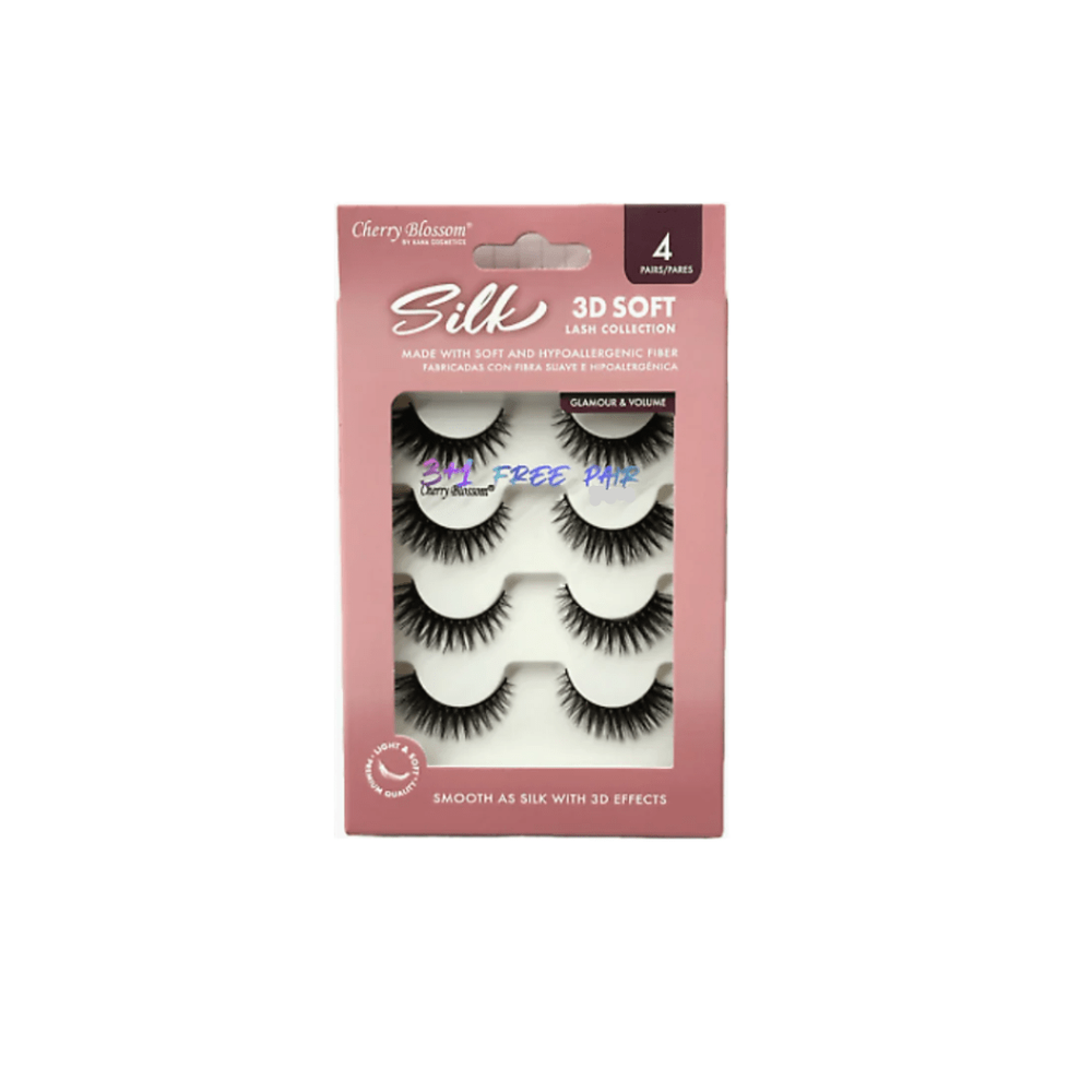 Cherry Blossom Silk 3D Soft Eyelashes – 3+1 Free Pairs | Enhance Volume, Length & Curl | Styles 02 Mars, 11 Mercury, 31 Eris - Beauty Exchange Beauty Supply