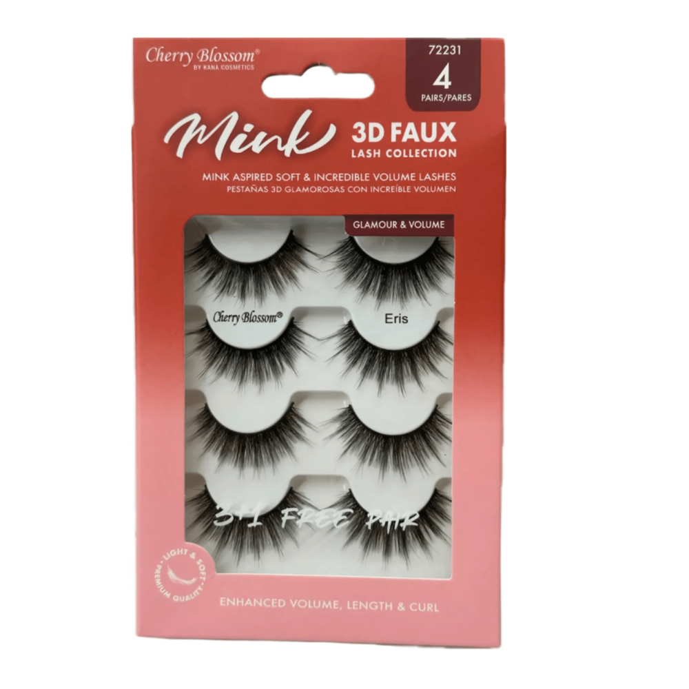 Cherry Blossom Silk 3D Soft Eyelashes – 3+1 Free Pairs | Enhance Volume, Length & Curl | Styles 02 Mars, 11 Mercury, 31 Eris - Beauty Exchange Beauty Supply