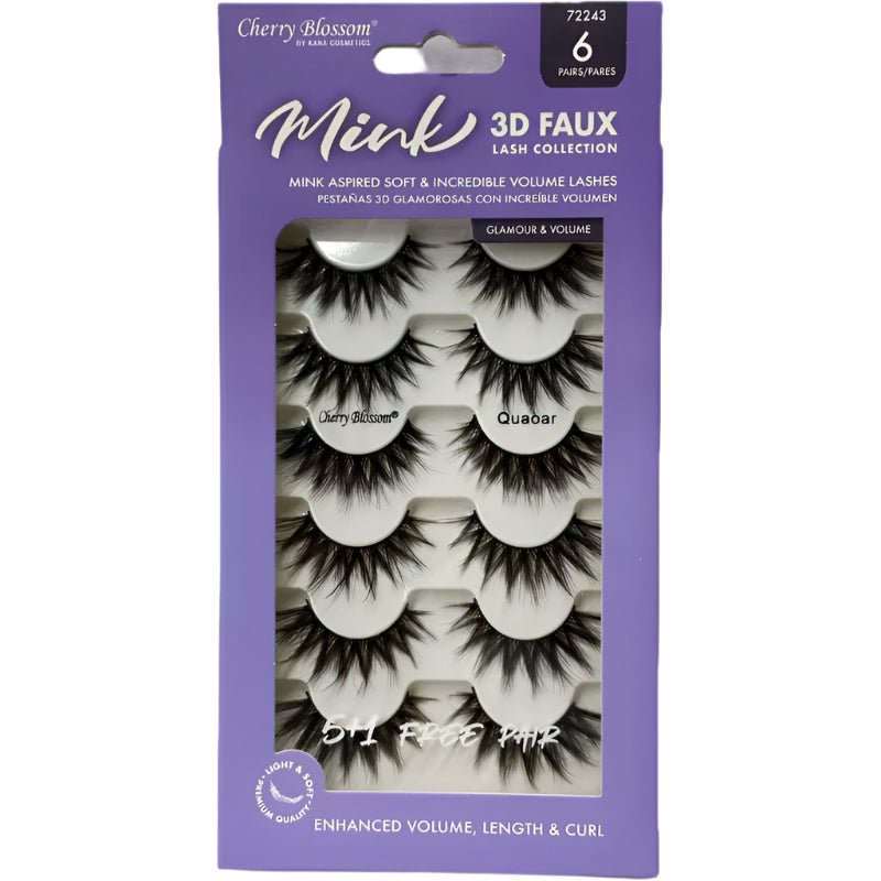Cherry Blossom Silk 3D Soft Eyelashes – 5+1 Free Pairs | Ultra - Soft, Lightweight & Wispy | Styles 41 Venus, 42 Haumea, 43 Quaoar - Beauty Exchange Beauty Supply