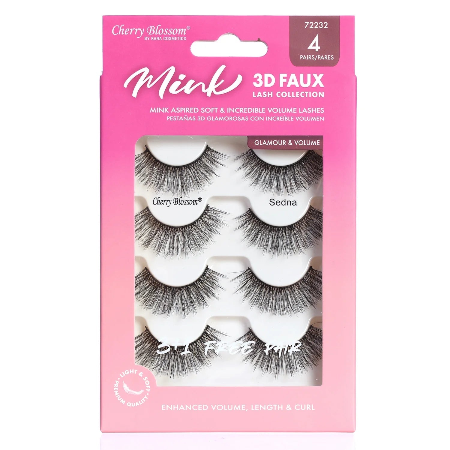 Cherry Blossom Silk 3D Soft Lashes – 4 Pairs - Beauty Exchange Beauty Supply