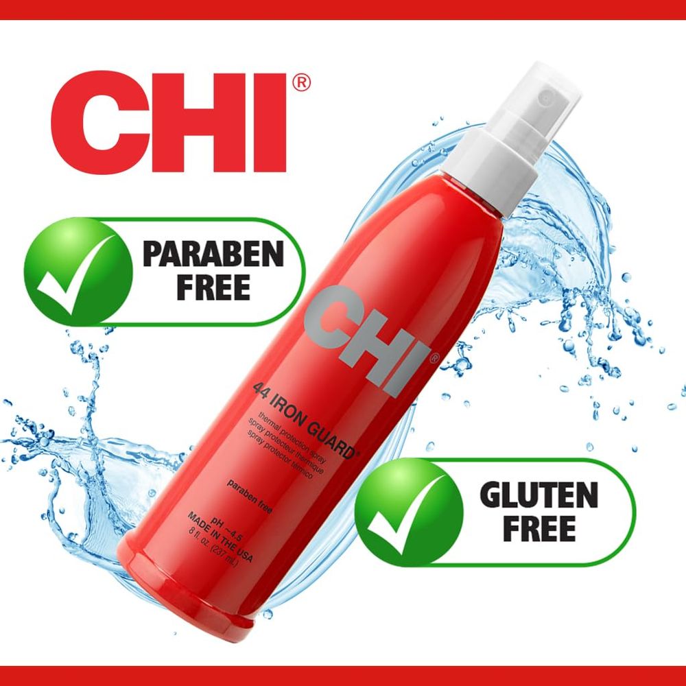 CHI 44 Iron Guard Thermal Protection Spray – 8 oz | Heat Protectant for Styling & Hair Health - Beauty Exchange Beauty Supply