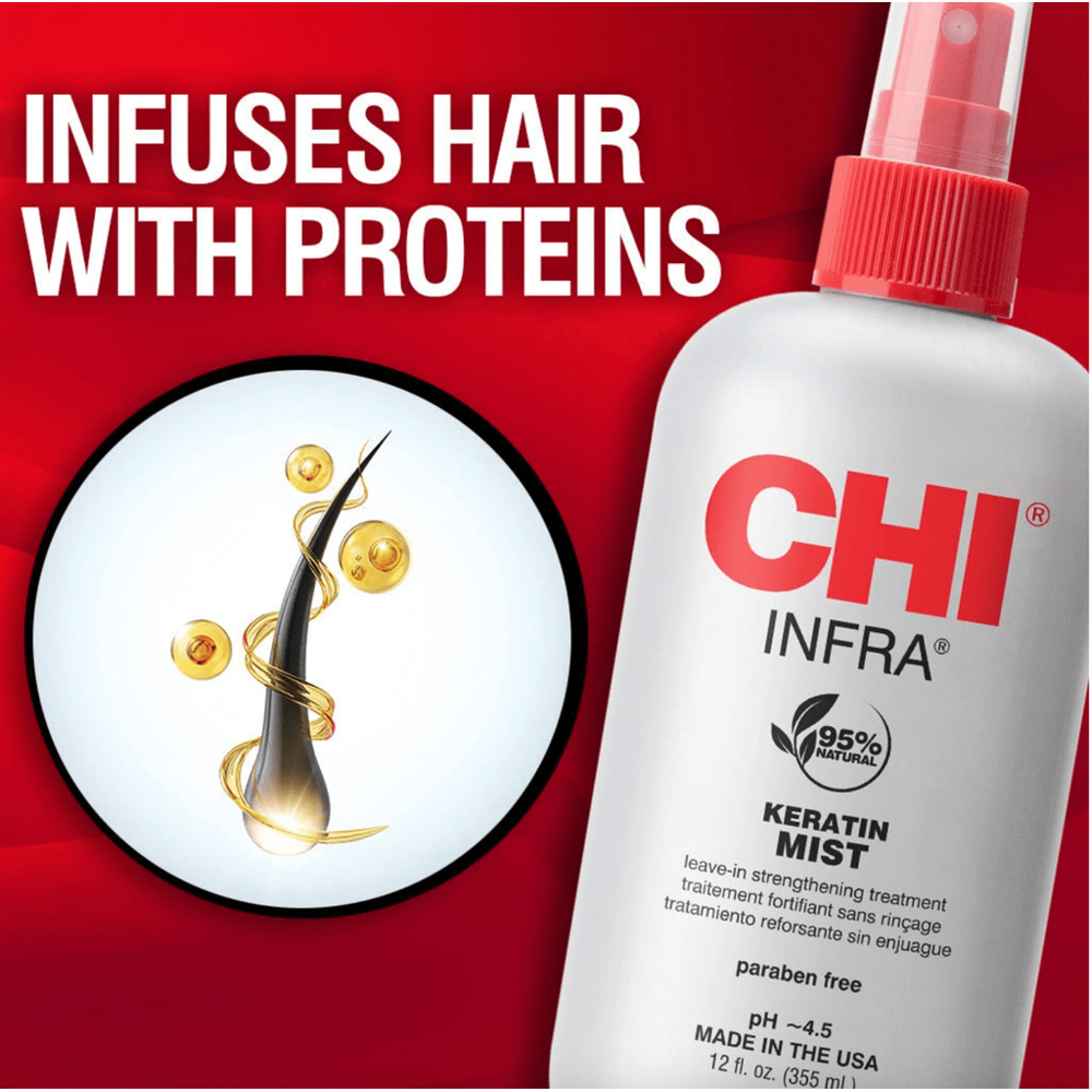 CHI Keratin Mist – Strengthens, Detangles & Protects – 12 fl oz - Beauty Exchange Beauty Supply