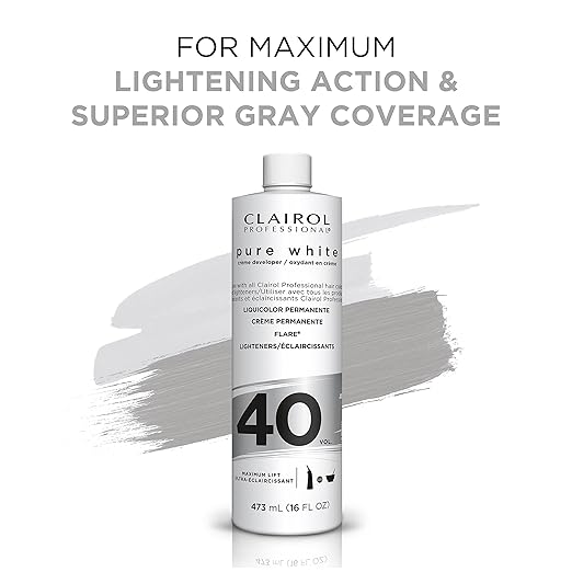 Clairol Professional Pure White Creme Hair Developers - Lightening & Gray Coverage | 10, 20, 30, 40 Volume | 16oz - Beauty Exchange Beauty Supply