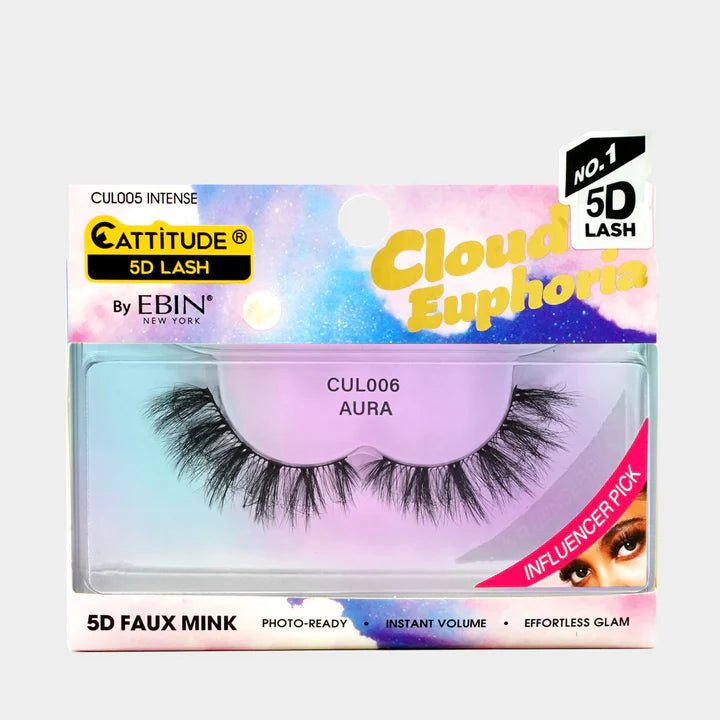 Cloud Euphoria Cattitude 5D Faux Mink Lashes by Ebin New York โ Dreamy Volume, Fluffy Texture | 6 Gorgeous Shades Available - Beauty Exchange Beauty Supply