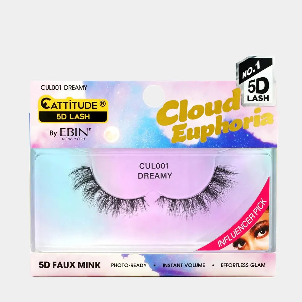 Cloud Euphoria Cattitude 5D Faux Mink Lashes by Ebin New York โ Dreamy Volume, Fluffy Texture | 6 Gorgeous Shades Available - Beauty Exchange Beauty Supply